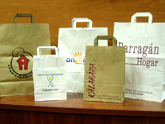 Bolsas de papel con asa plana personalizadas Bolsas de papel con asa plana personalizadas