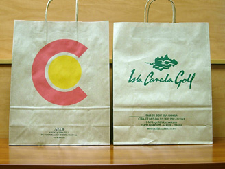 Bolsas de papel con asa rizada Bolsas de papel con asa rizada