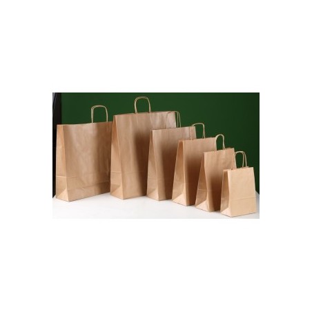 28X16X32 Bolsas take-away de papel con asa rizada