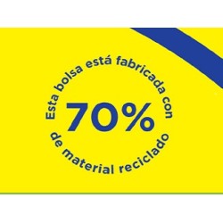 60/35X70 Bolsas de plástico 70% RECICLADO  asa camiseta  GALGA 200 B.P. BLANCAS  - CAJA DE 200 unidades